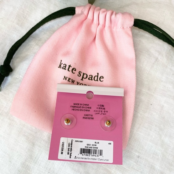 ✨Host Pick✨ NWT Kate Spade ♠️ Rise And Shine Stud Earrings in Aquamarine / Blue - Picture 6 of 10